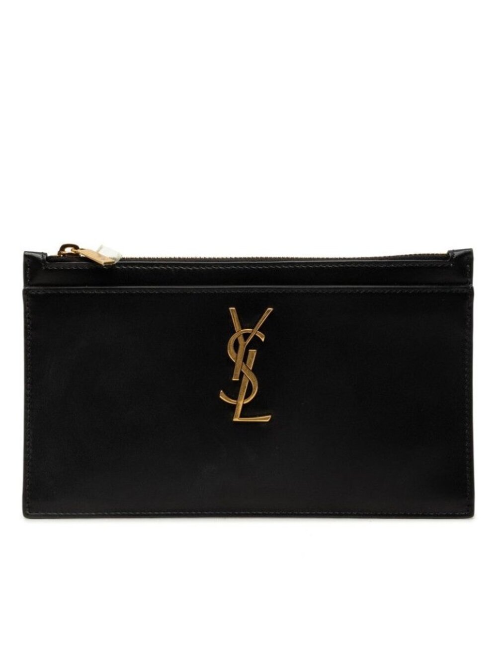 Saint Laurent YSL Logo Pouch Black Leather